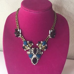 J.Crew Teal and Chocolate Crystal Necklace